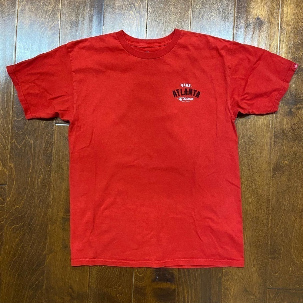 Vans Off The Wall Atlanta Skateboarding Chapter Red Black T-Shirt Men's Medium - Picture 3 of 8